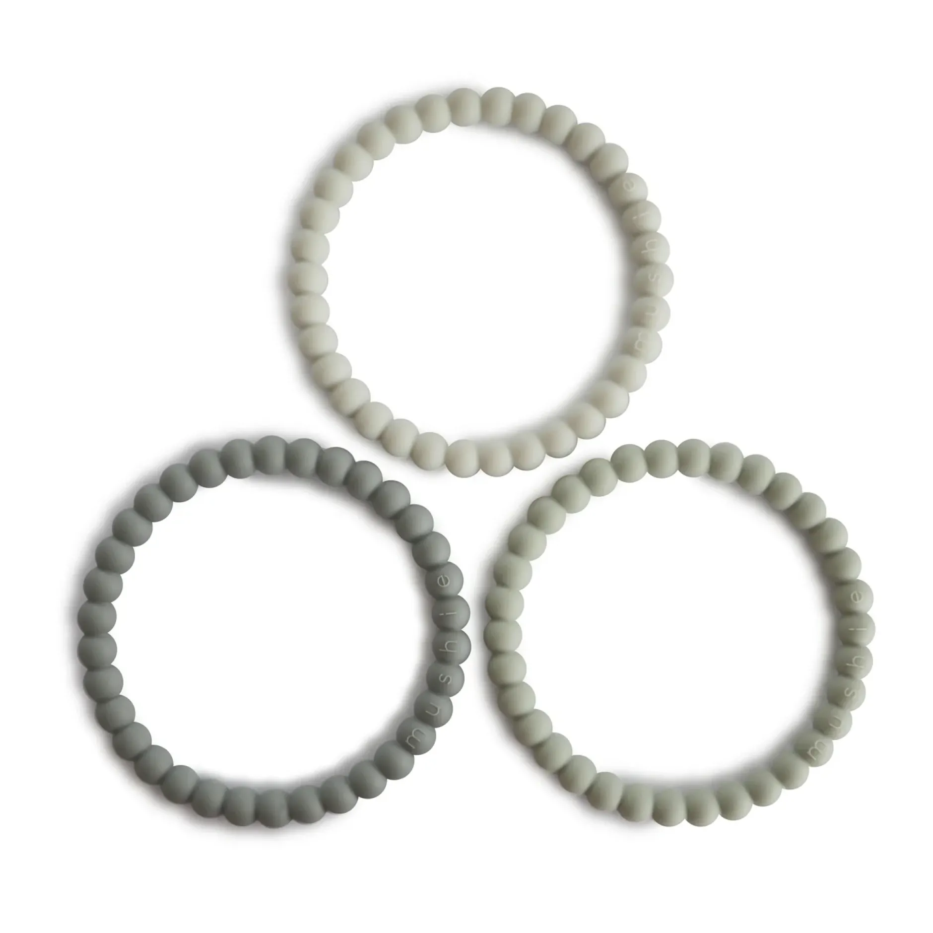 Anneaux De Dentition*mushie 3 Bracelets de Dentition de Perles vertes