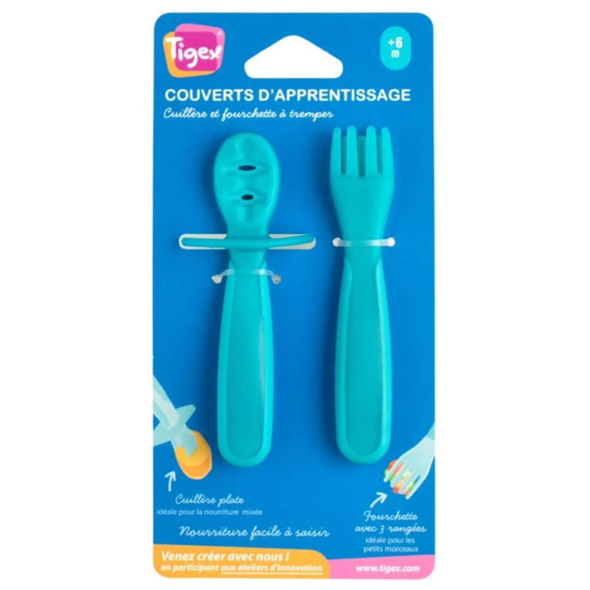 Couverts*Tigex 2 couverts d'apprentissage de Bleu