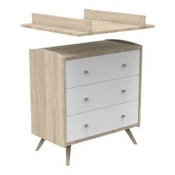 Commodes*Sauthon Baby's Sweet Home Access Commode 3 tiroirs de Bois blanc
