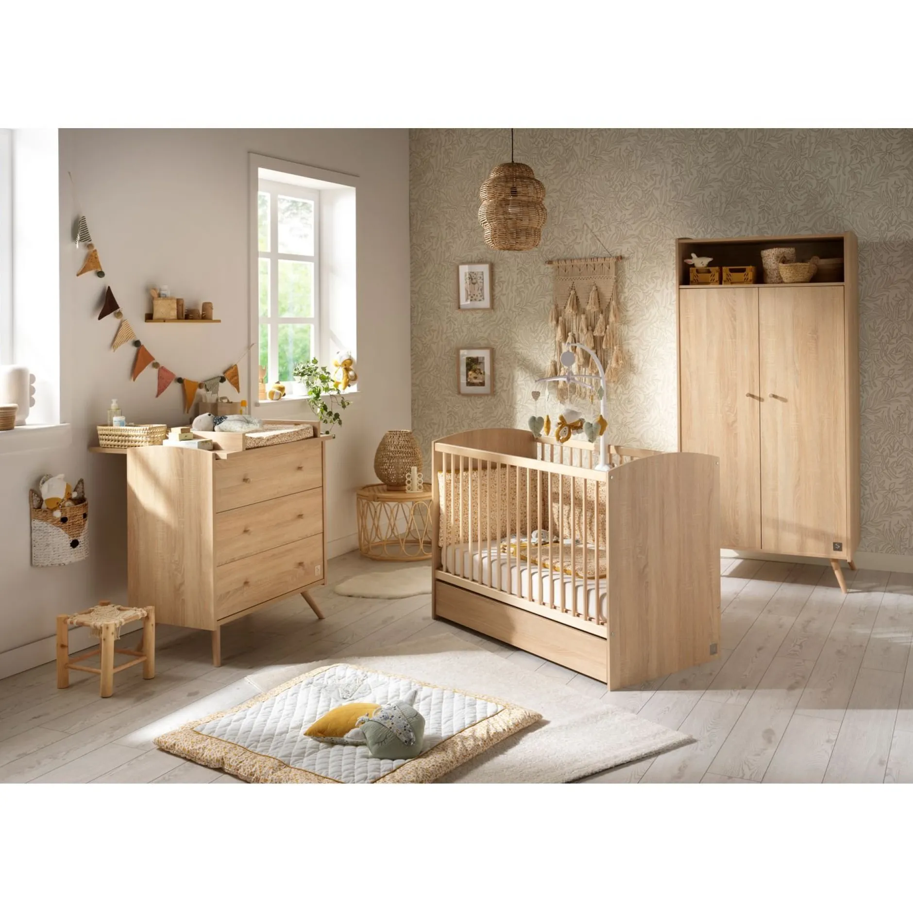 Commodes*Sauthon Baby's Sweet Home Access Commode 3 tiroirs de Bois