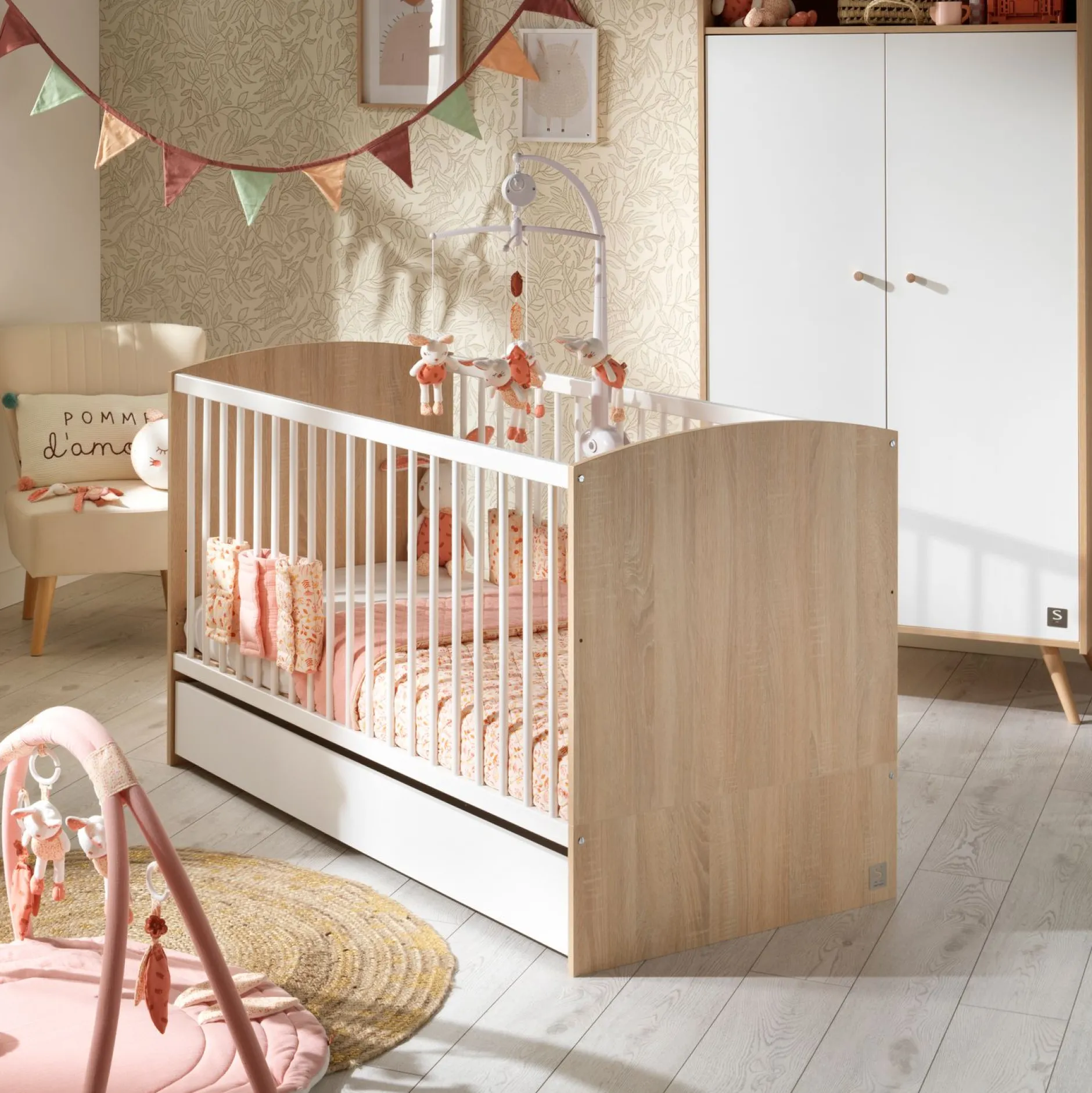 Tiroirs De Lit*Sauthon Baby's Sweet Home Access Tiroir de lit 70x140 de Bois blanc