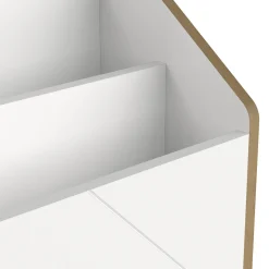 Commodes*CBA Meubles Albizia Bac à livres de Blanc / chêne