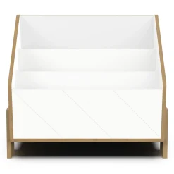 Commodes*CBA Meubles Albizia Bac à livres de Blanc / chêne