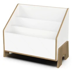 Commodes*CBA Meubles Albizia Bac à livres de Blanc / chêne