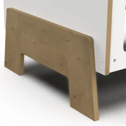 Lits 60X120 Non Évolutifs*CBA Meubles Albizia Lit bébé 60 x 120 cm de Blanc / chêne