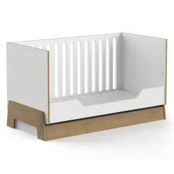 Lits 70X140 Évolutifs*CBA Meubles Albizia Lit bébé évolutif kit inclus 70 x 140 cm de Blanc / chêne
