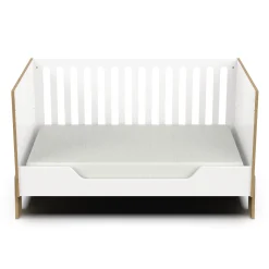 Lits 70X140 Évolutifs*CBA Meubles Albizia Lit bébé évolutif kit inclus 70 x 140 cm de Blanc / chêne