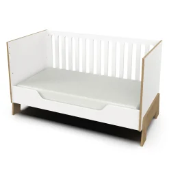 Lits 70X140 Évolutifs*CBA Meubles Albizia Lit bébé évolutif kit inclus 70 x 140 cm de Blanc / chêne