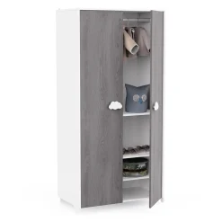 Armoires 2 Portes*CBA Meubles Aldina Armoire 2 portes de Hudson - Blanc