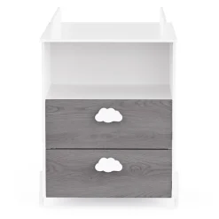 Commodes*CBA Meubles Aldina Commode à langer 2 tiroirs de Hudson - Blanc