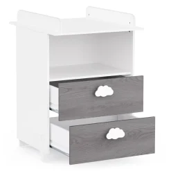 Commodes*CBA Meubles Aldina Commode à langer 2 tiroirs de Hudson - Blanc