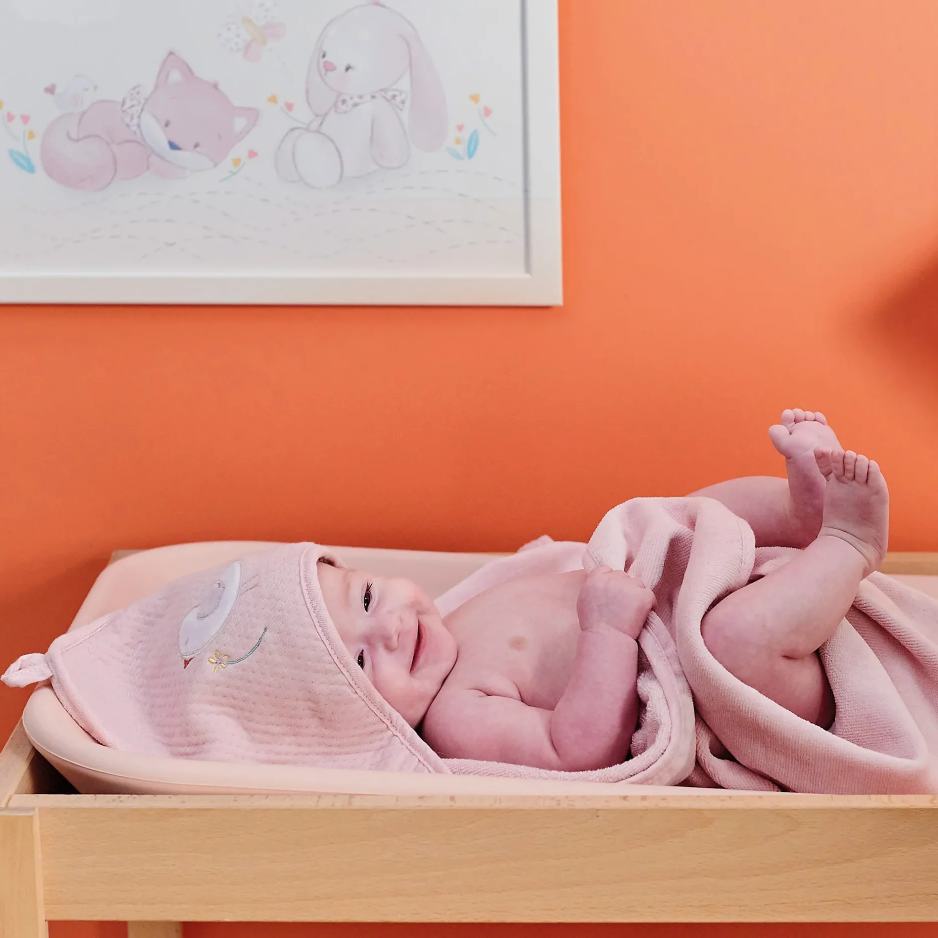 Sorties De Bain*Nattou Alice & Pomme Cape de Bain et Gant 75 x 75 cm de