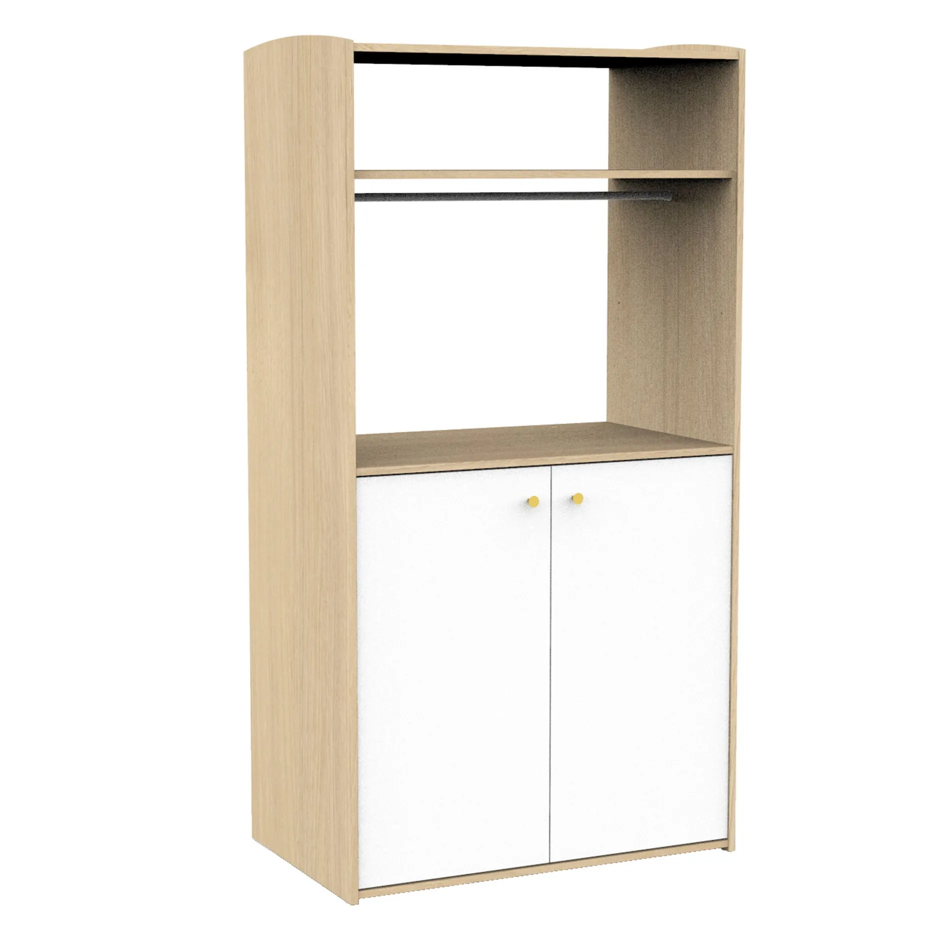 Armoires 2 Portes*Sauthon Baby's Sweet Home Alice Armoire dressing de Blanc et bois