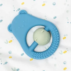 Anneaux De Dentition*Nattou Anneau de Dentition Maman et Enfant en silicone 15 cm de Bleu