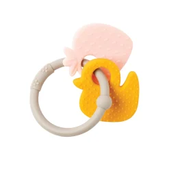 Hochets|Anneaux De Dentition*Nattou Anneau de dentition silicone de Fraise/Canard