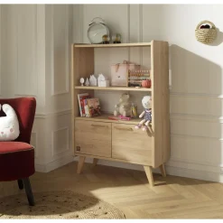 Autres Mobiliers*Sauthon Baby's Sweet Home Arty bibliothèque 2 portes/1 penderie de Chêne suave