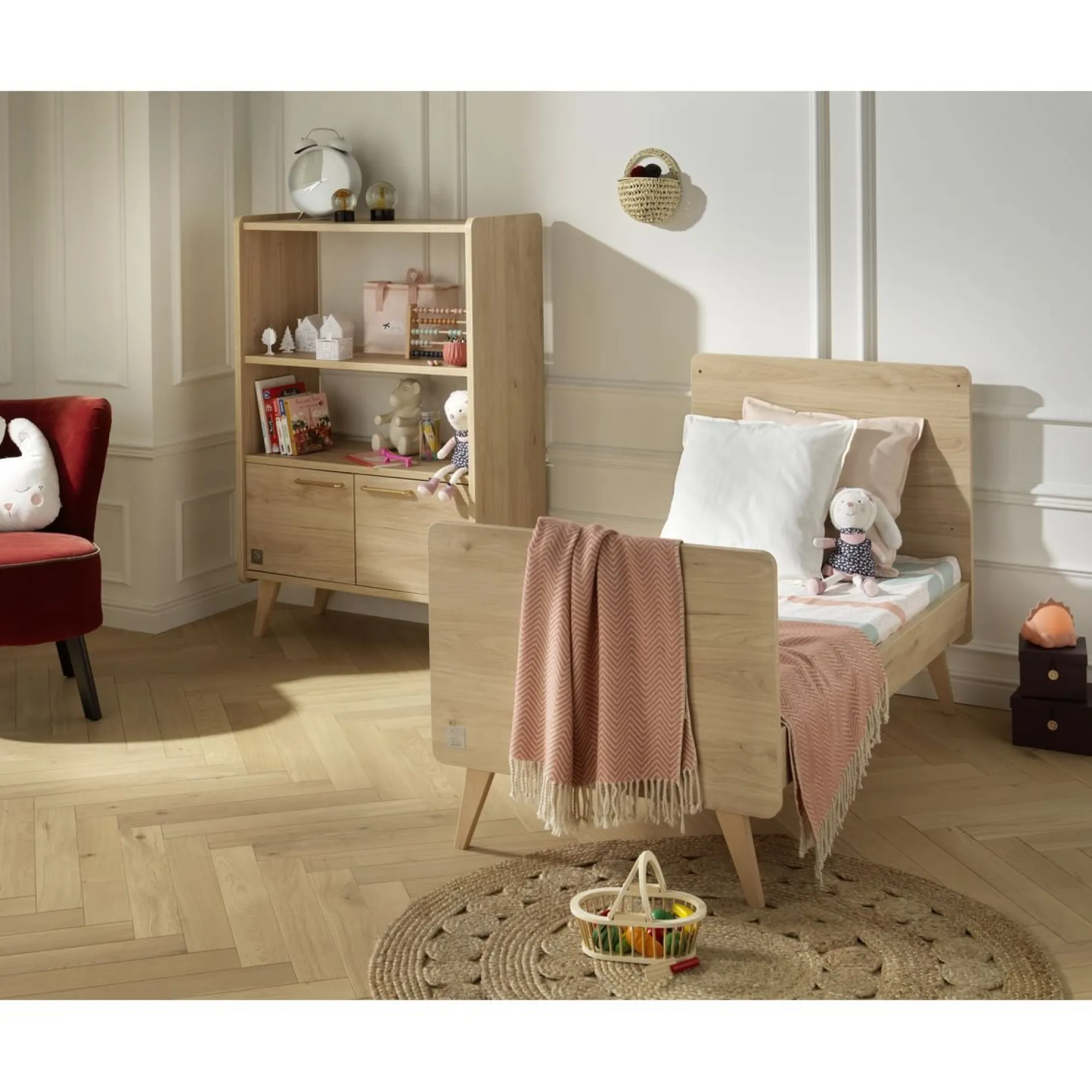 Autres Mobiliers*Sauthon Baby's Sweet Home Arty bibliothèque 2 portes/1 penderie de Chêne suave