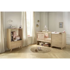 Ensembles Évolutifs*Sauthon Baby's Sweet Home Arty lit combiné évolutif 60 x 120 cm de Chêne suave
