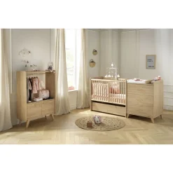 Ensembles Évolutifs*Sauthon Baby's Sweet Home Arty lit combiné évolutif 60 x 120 cm de Chêne suave
