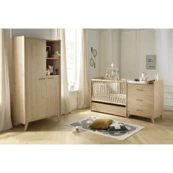 Ensembles Évolutifs*Sauthon Baby's Sweet Home Arty lit combiné évolutif 60 x 120 cm de Chêne suave
