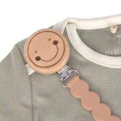 Attaches Sucettes*Lässig Attache sucette Tiny Smile bois/silicone de Brun