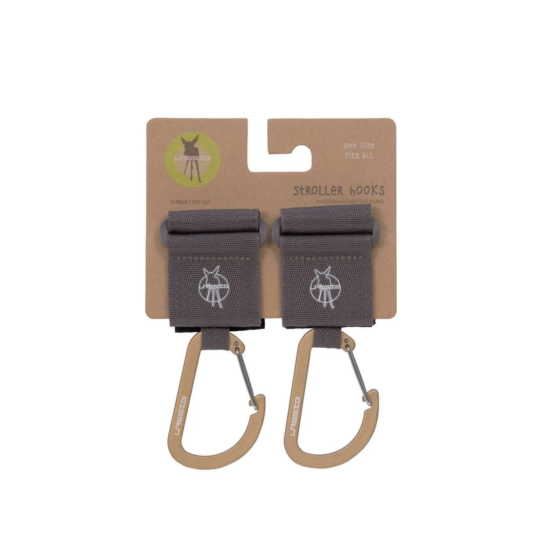 Tout Pour Vos Balades|Accessoires Poussettes*Lässig Attaches poussette avec mousqueton (lot de 2) de Anthracite