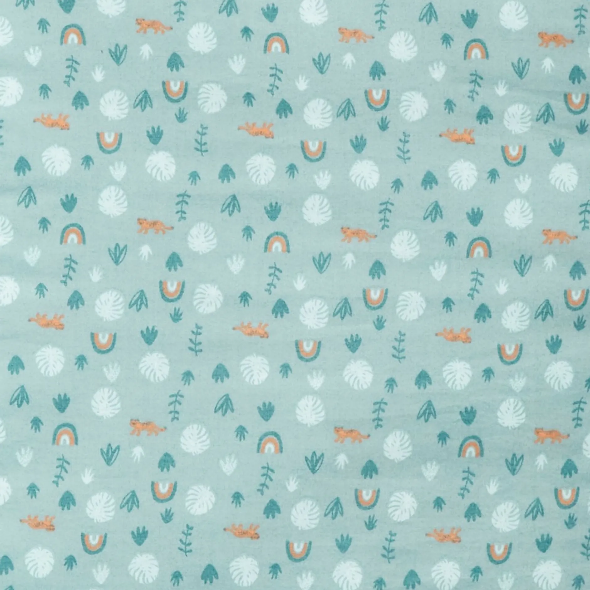 Tours De Lit*Petit à petit Au cœur de la jungle Tour de lit en velours de Eucalyptus