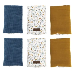 Tours De Lit*Domiva Au fil de l'eau Tour de Barreaux de Feuilles / Indigo /Caramel