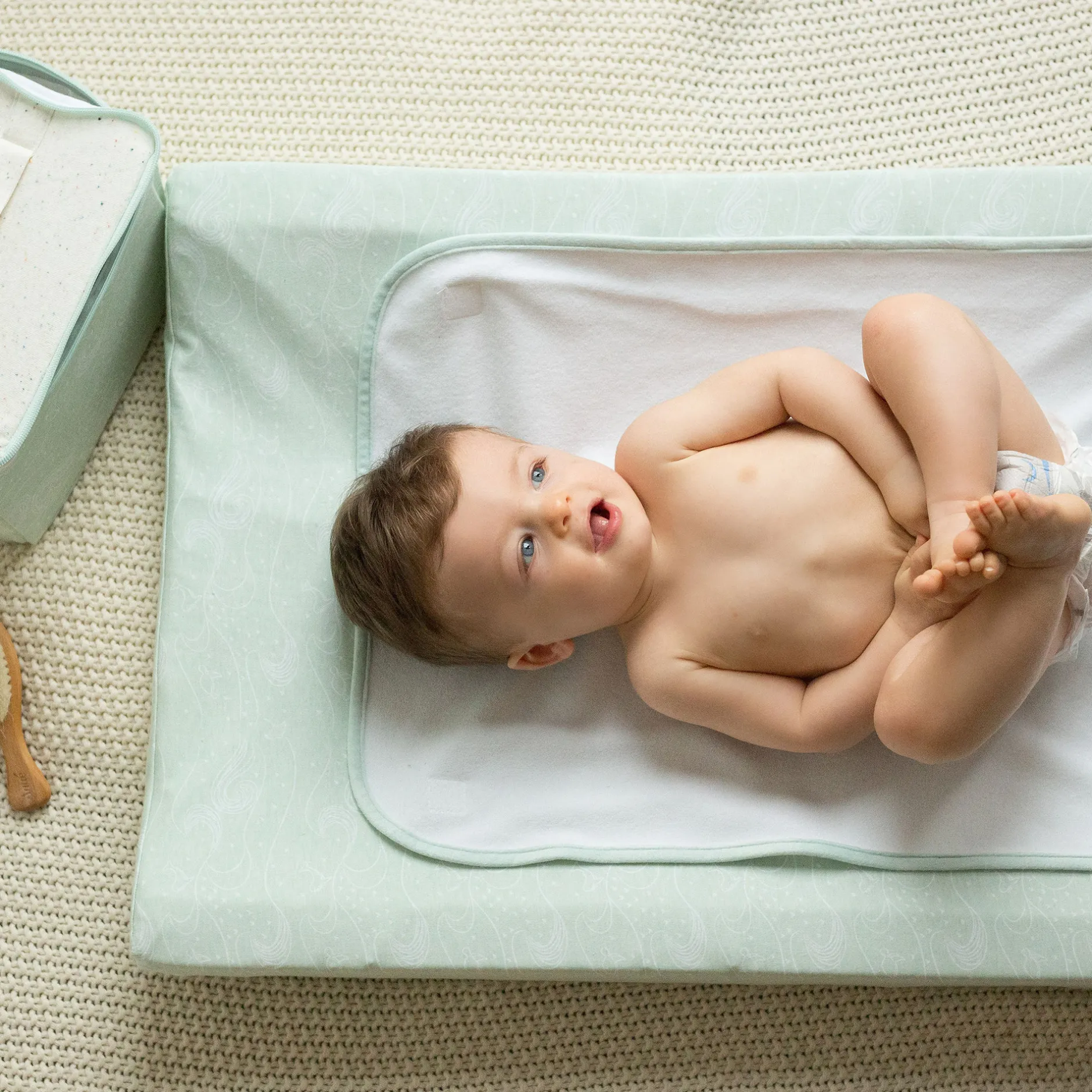 Matelas À Langer*Trois Kilos Sept Au large de Nova Matelas à Langer de Vert d'eau