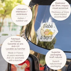 Signalisation|Tout Pour Vos Trajets*Irréversible Autocollant bébé à bord de Clair de lune