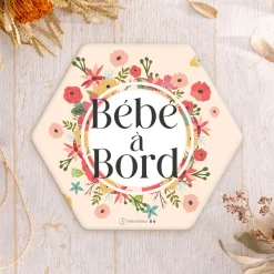 Signalisation|Tout Pour Vos Trajets*Irréversible Autocollant bébé à bord de Fleurs