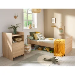 Ensembles Évolutifs*Sauthon Baby's Sweet Home Azur Lit combiné transformable de Chêne doré