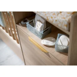 Ensembles Évolutifs*Sauthon Baby's Sweet Home Azur Lit combiné transformable de Chêne doré