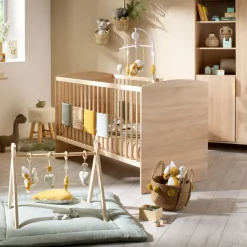 Lits 70X140 Évolutifs*Sauthon Baby's Sweet Home Azur Lit évolutif 70 x 140 cm de Chêne doré
