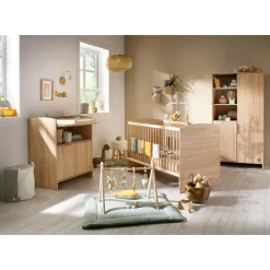 Lits 70X140 Évolutifs*Sauthon Baby's Sweet Home Azur Lit évolutif 70 x 140 cm de Chêne doré