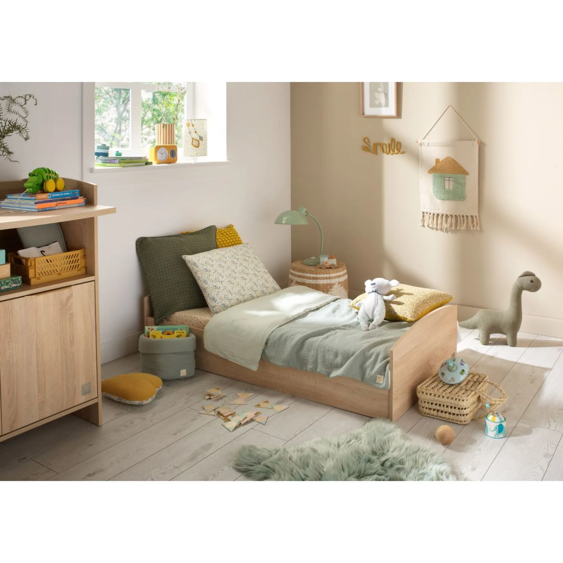 Lits 70X140 Évolutifs*Sauthon Baby's Sweet Home Azur Lit évolutif 70 x 140 cm de Chêne doré