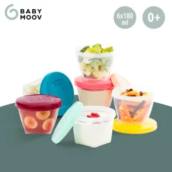 Pots*Babymoov Babybols Kit M Pots de Conservation Hermétiques 6x180 ml de
