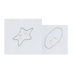 Draps Housses*Sauthon Baby's Sweet Home Babyfan 2 Draps Housses coton bio 130 x 65 cm de Blanc