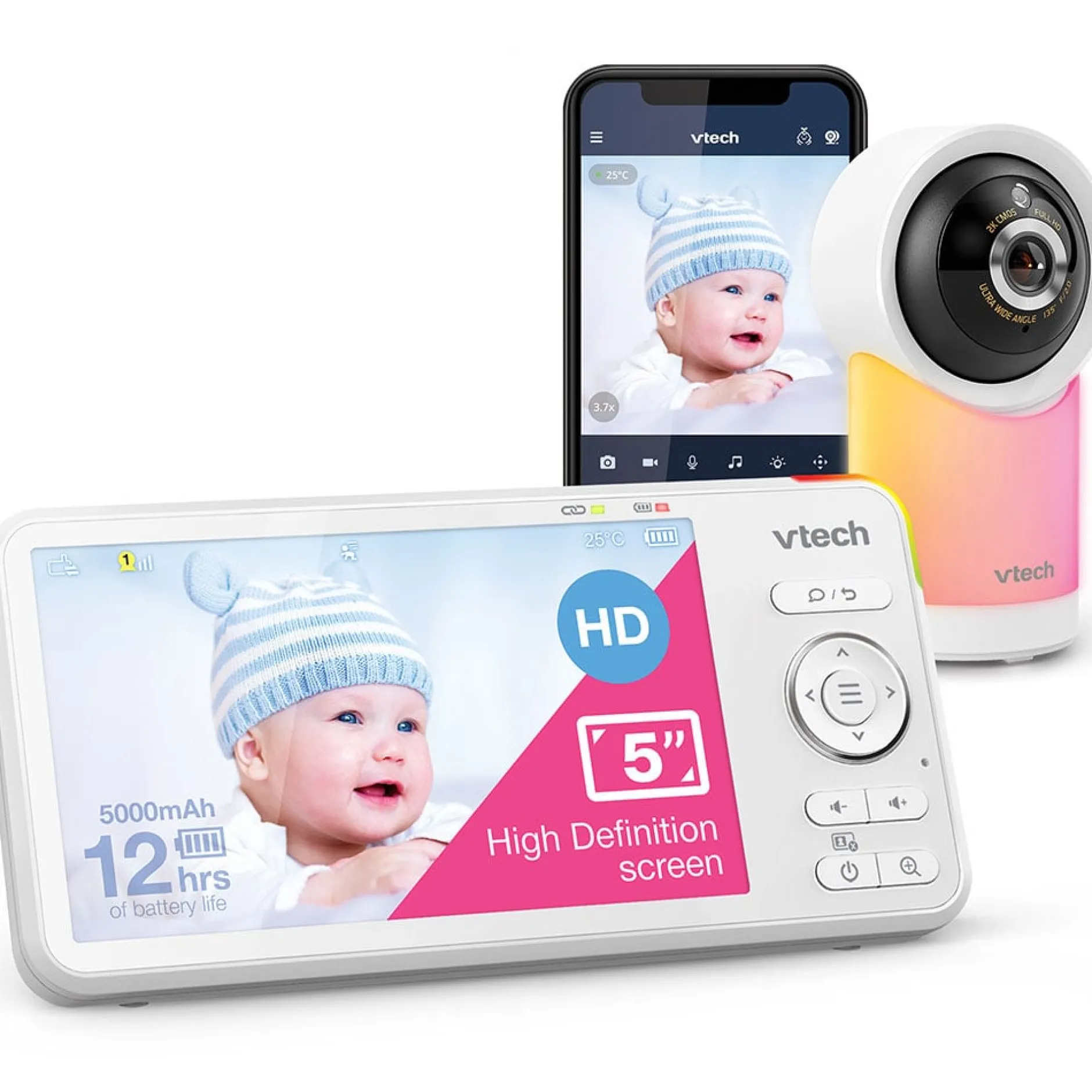 Babyphones*Vtech Babyphone vidéo écran 5 pouces de