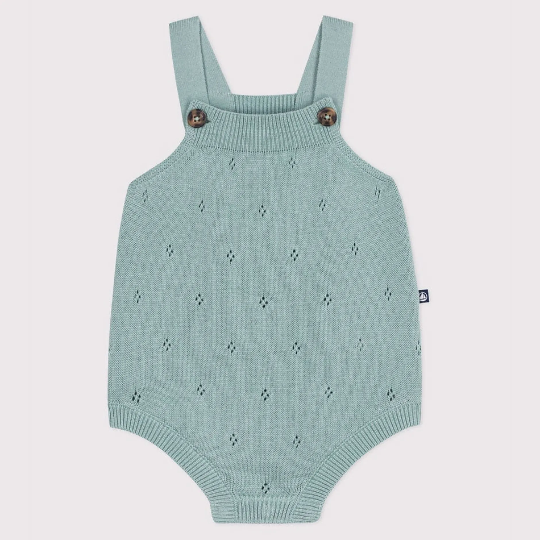 Combinaisons, Salopettes|Combinaisons, Salopettes*Petit Bateau Barboteuse bébé en tricot à point fantaisie à bretelles de