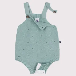 Combinaisons, Salopettes|Combinaisons, Salopettes*Petit Bateau Barboteuse bébé en tricot à point fantaisie à bretelles de