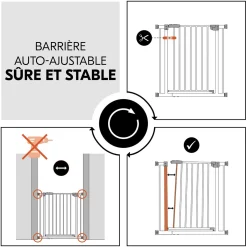 Barrières De Porte Et Escalier|Barrières De Porte*Hauck Barrière de sécurité fermeture manuelle de Blanc