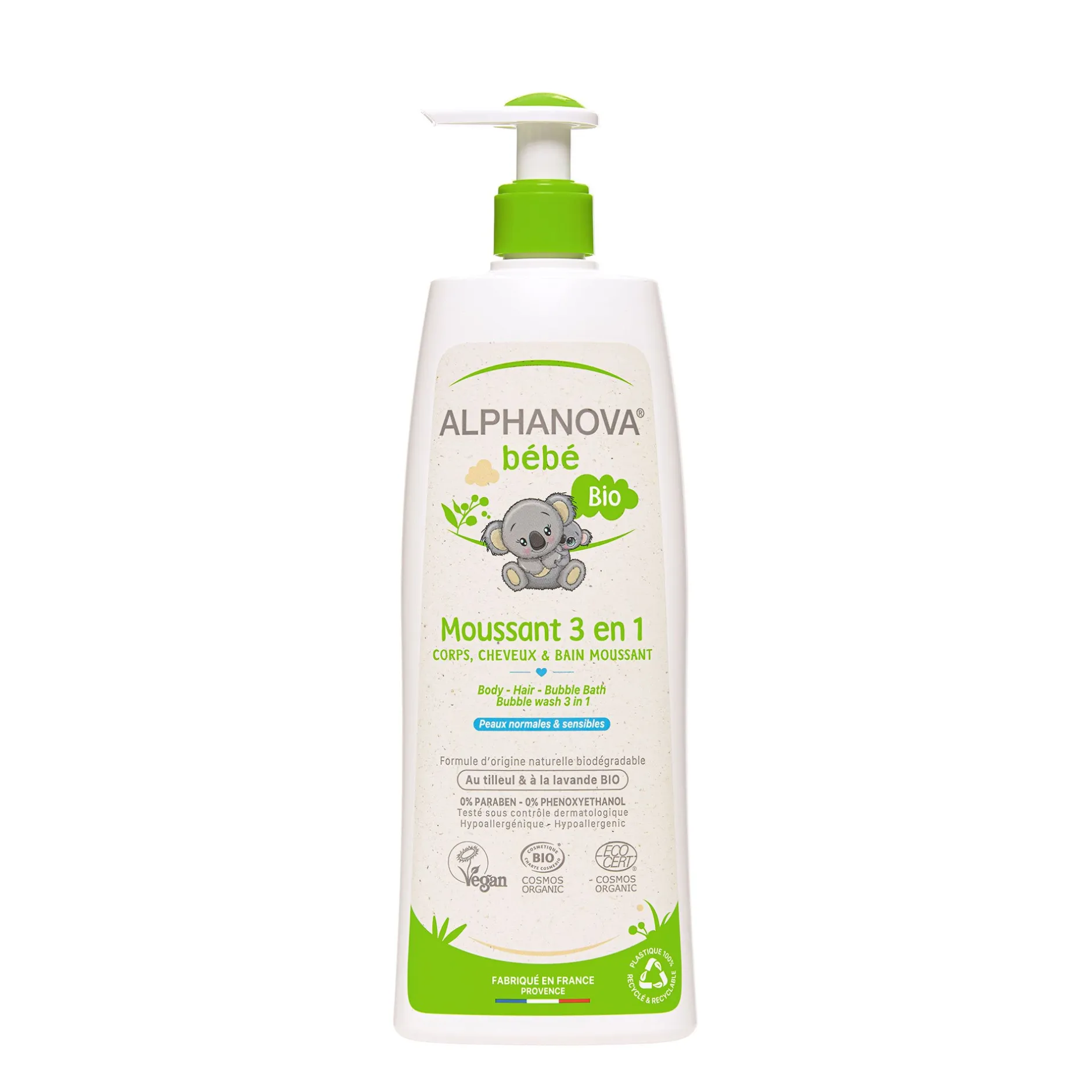 Cosmétiques*Alphanova bébé Bébé moussant 3en 1 bio 500ml de
