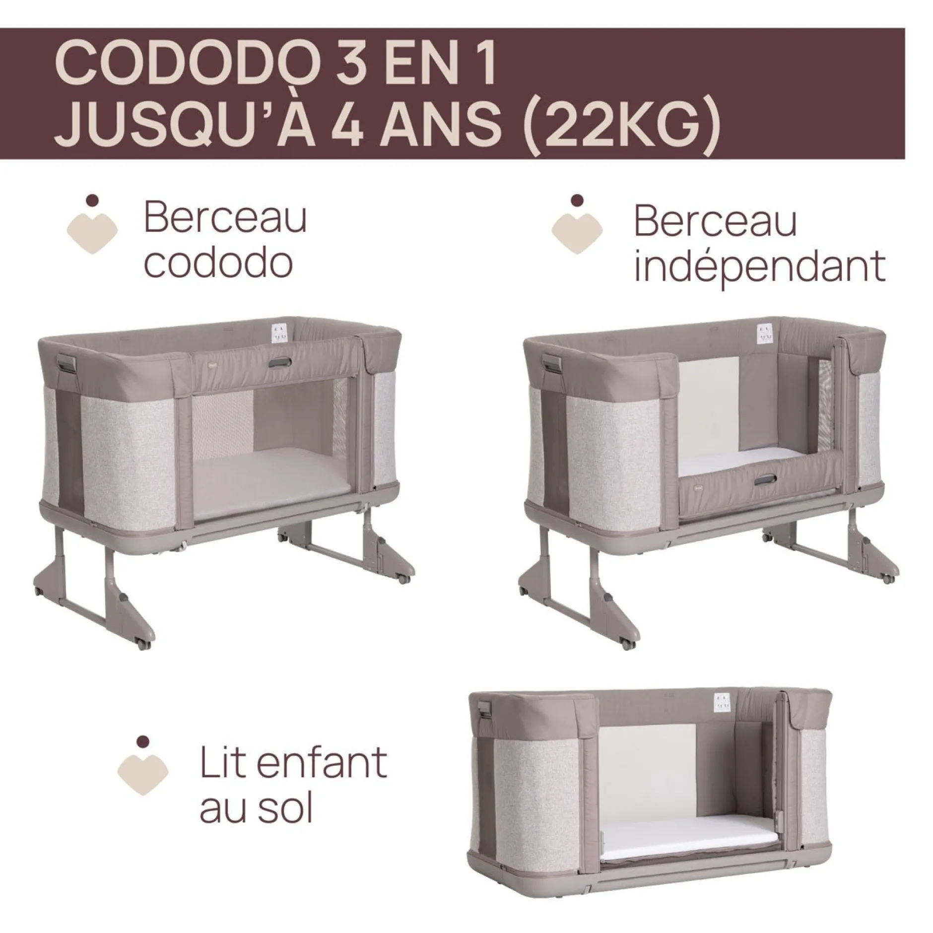 Cododo*Chicco Berceau cododo Next 2 Me Forever de Almond