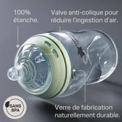 Biberons Verre*Tommee Tippee Biberon anti-colique Natural Start 250 ml de