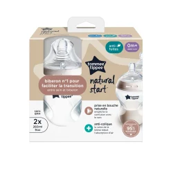 Biberons Pp (Polypropylène)*Tommee Tippee Biberon anti-colique Natural Start Lot de 2 260 ml de Transparent