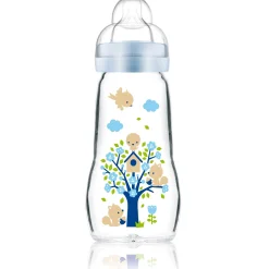 Biberons Verre*Mam Biberon en verre 260 ml de Bleu