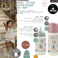 Biberons Pp (Polypropylène)*Suavinex Biberon tétine SX PRO M 270 ml de Walk Rose