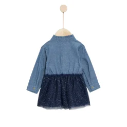 Robes, Jupes*Marèse Bleu Ballerine Robe manches longues bi-matière de Blue Bastille