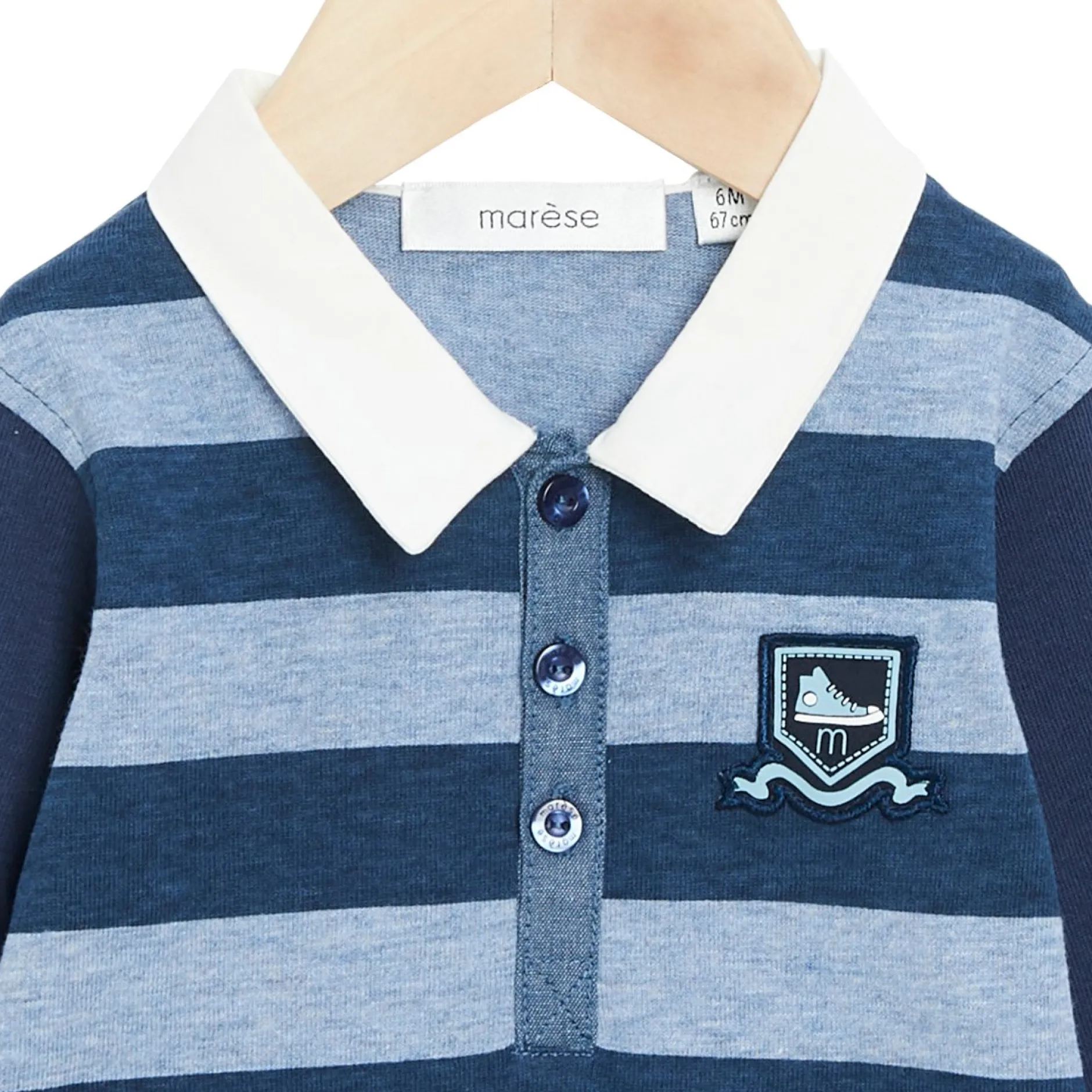 T-Shirts, Polos, Chemises*Marèse Bleu Château Polo manches longues de Stipe Big